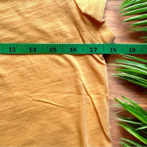 Mododoc Mustard Yellow/Orange V-Neck Short Sleeve Longline Tee – Size S - Picture 9 of 11